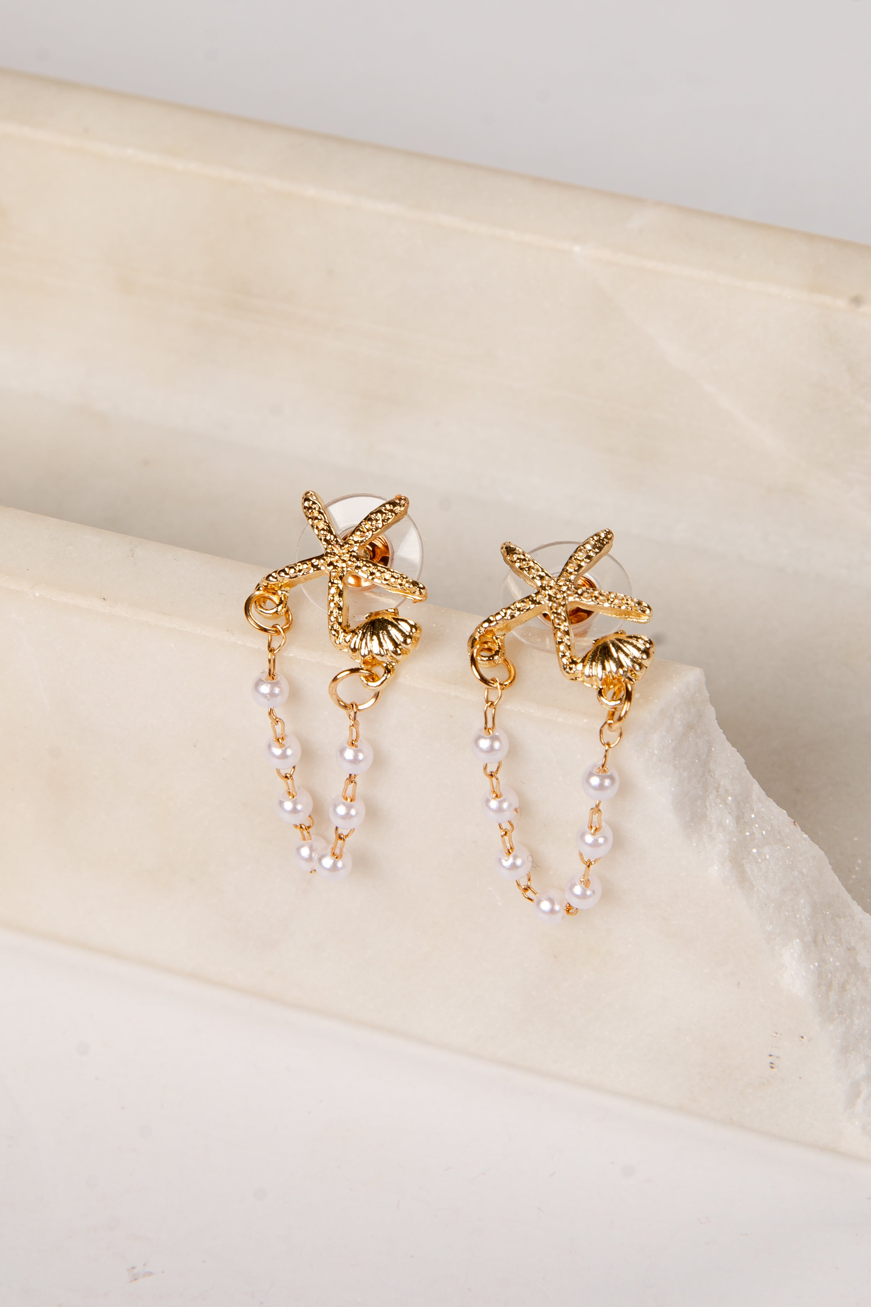 Aubri Pearl Drop Cream Earrings