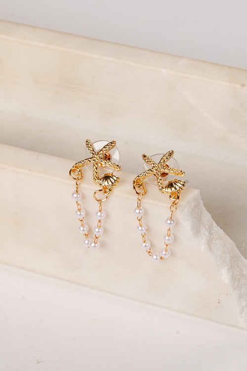 Aubri Pearl Drop Cream Earrings
