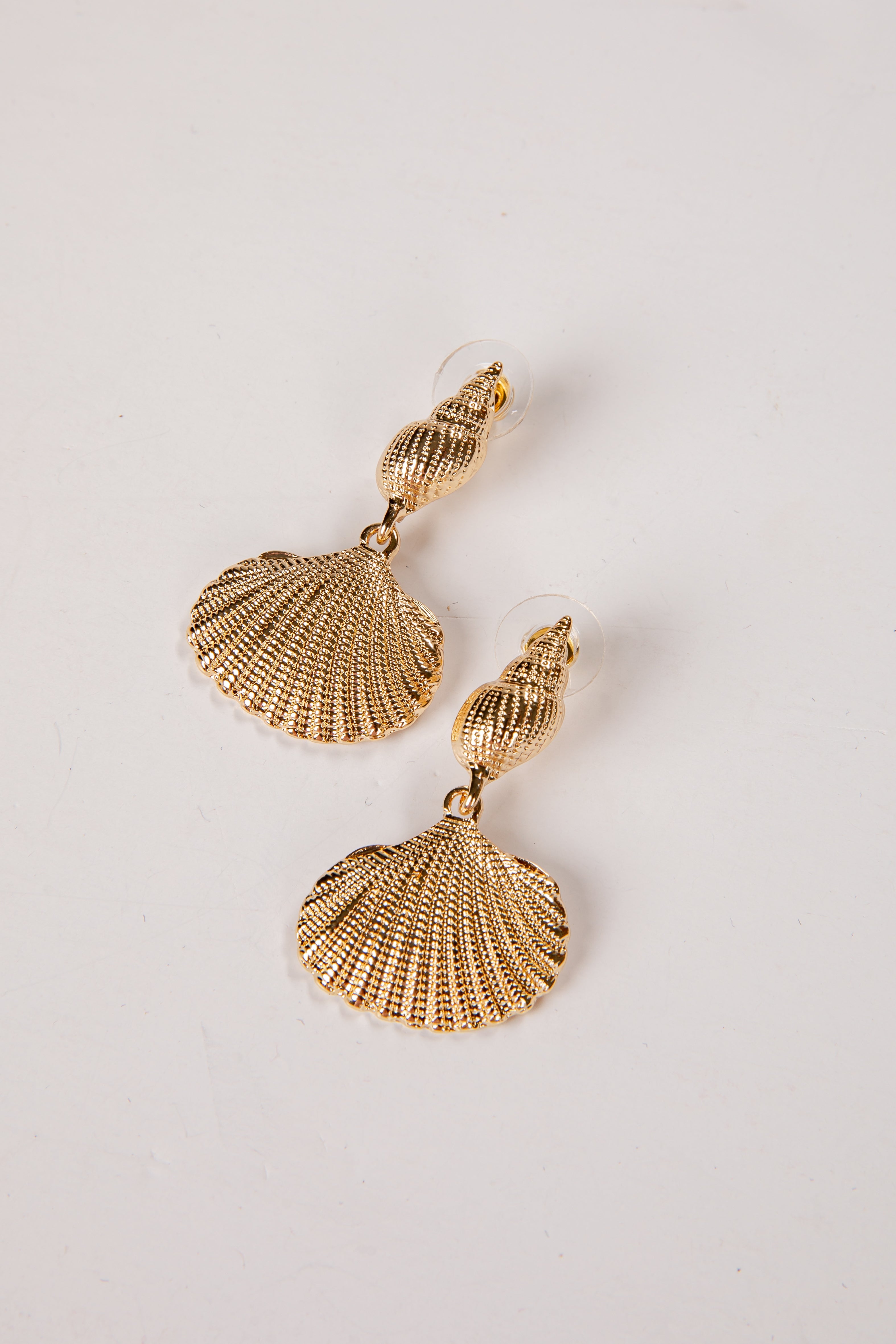 Lainey Gold Shell Drop Earrings