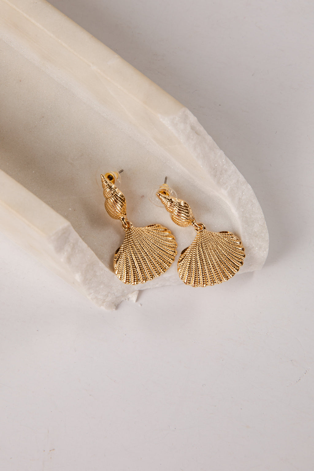 Lainey Gold Shell Drop Earrings