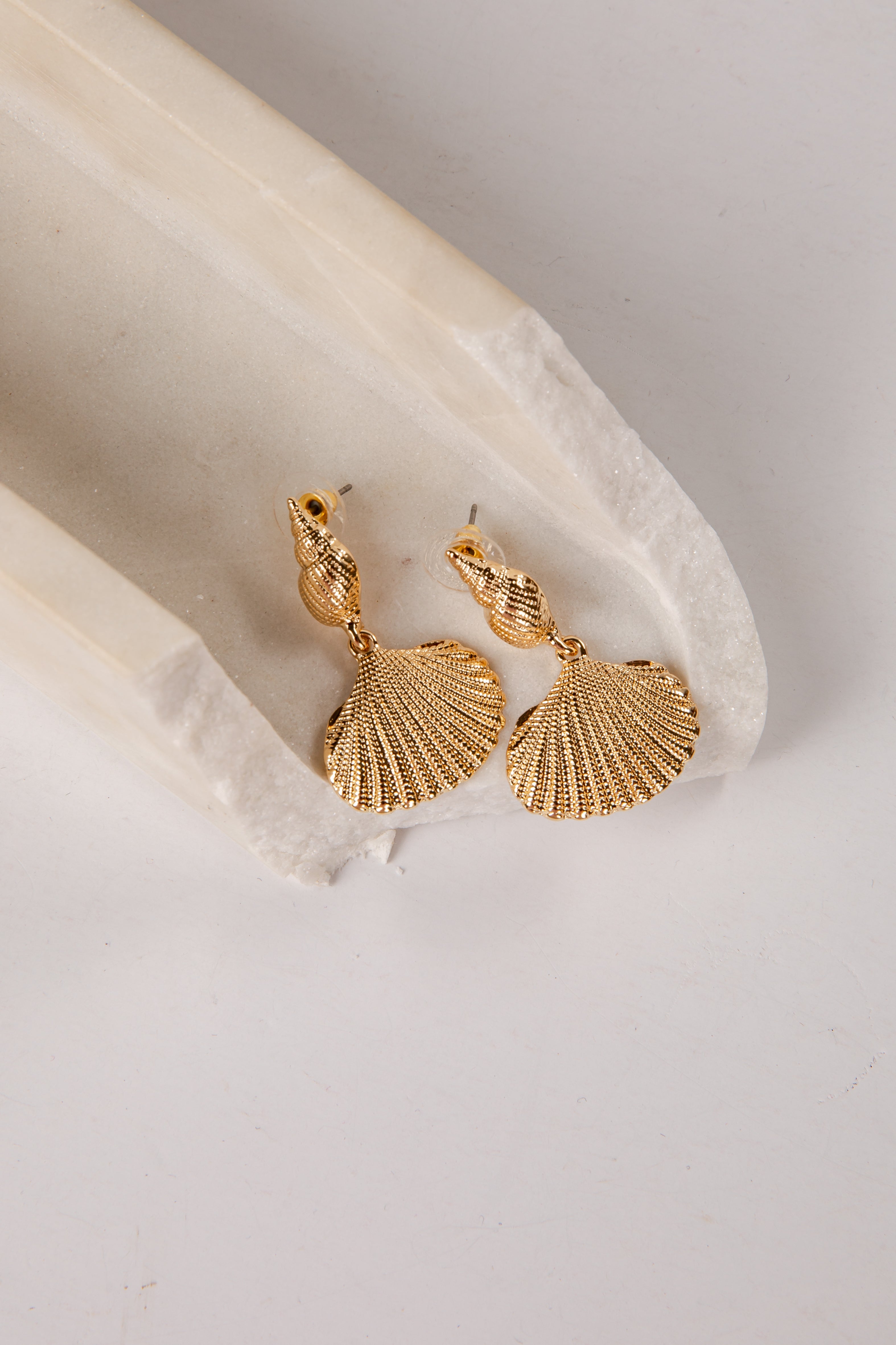 Lainey Gold Shell Drop Earrings