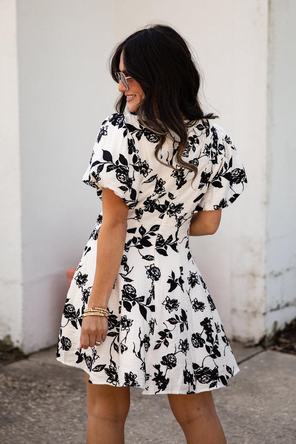 Oh So Good Ivory A-Line Floral Mini Dress