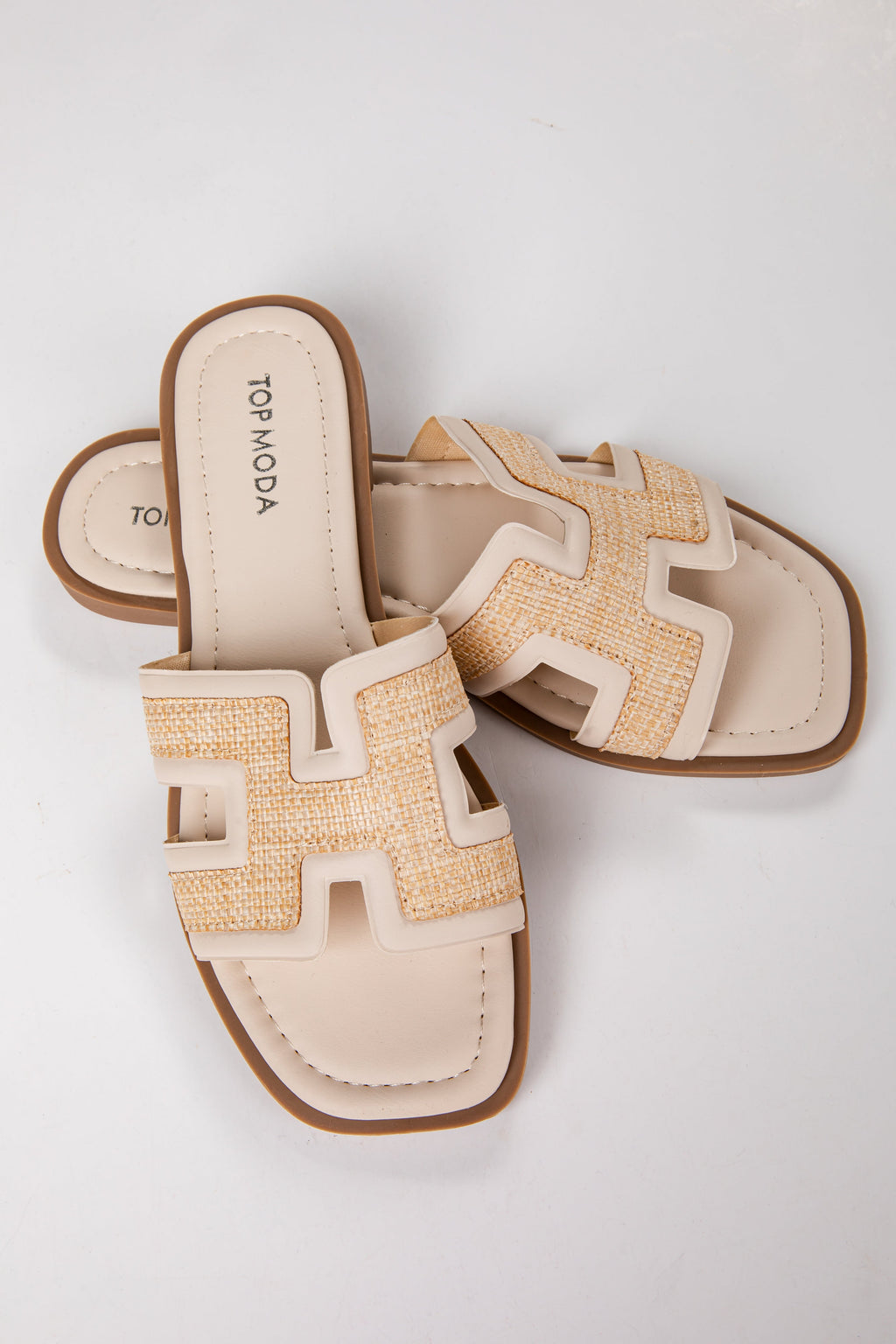 Hamptons Escape Ivory Slide Sandals